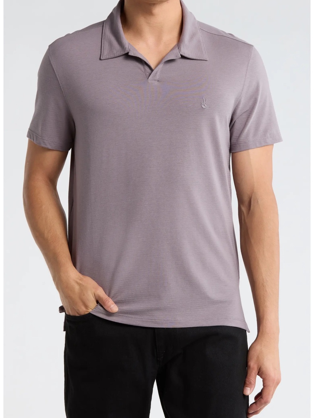 John Varvatos Fillipo Feeder Stripe Polo Dry Lavender XL NWT